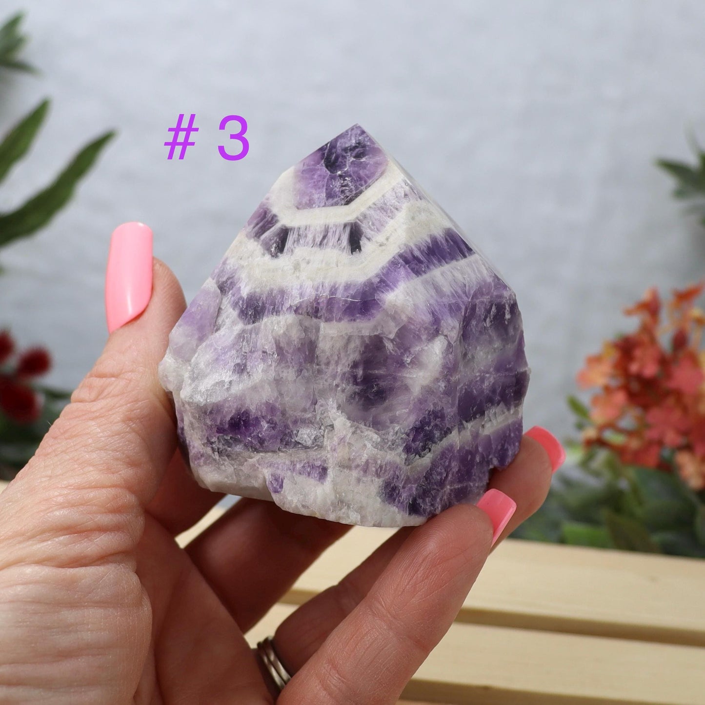 Chevron Amethyst Point: Semi Polished Dream Amethyst, Choose Your Favorite