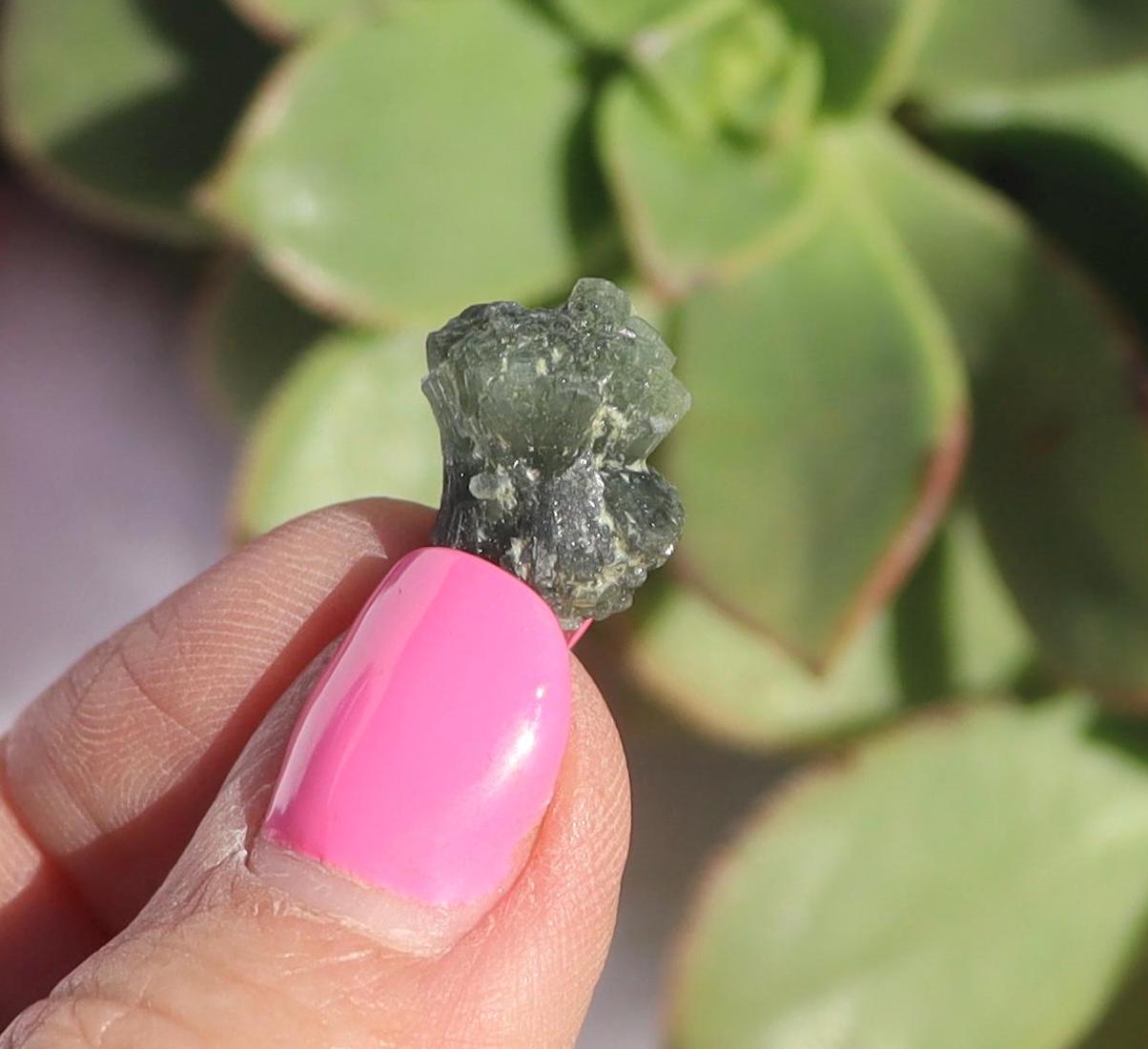 Raw Prehnite Crystal Bowtie