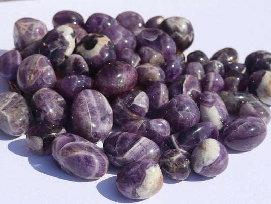 Chevron Amethyst Tumbled Stones
