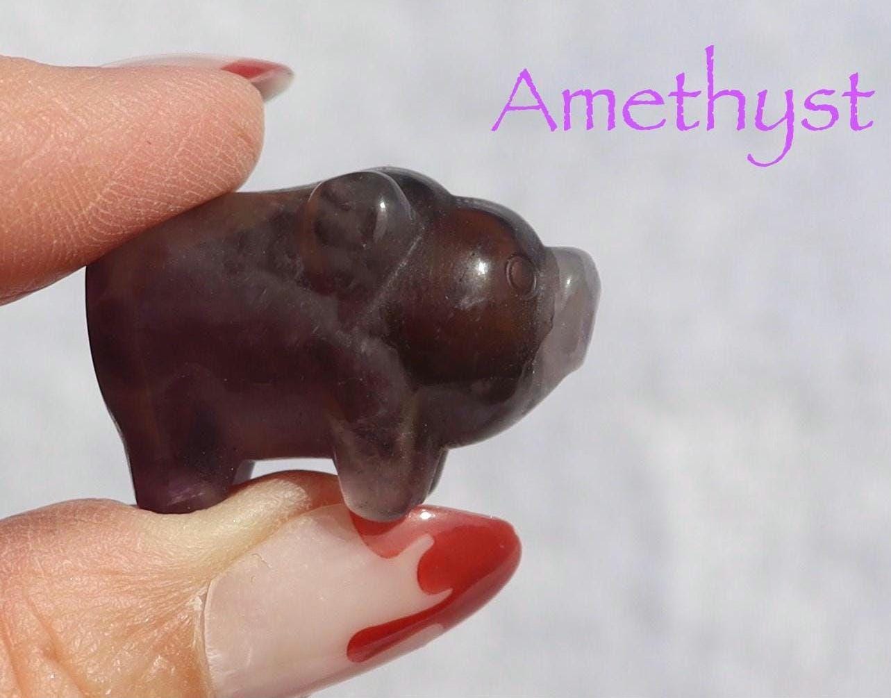 Mini Crystal Pig Carving: Collectible Stone Figurine