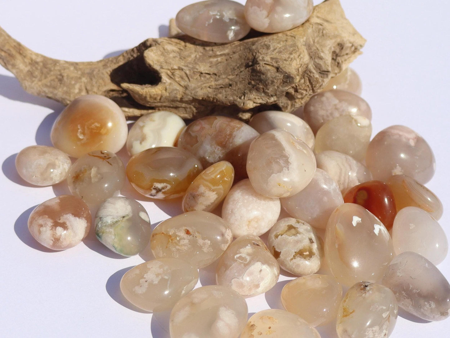 Flower Agate Tumbled Stones