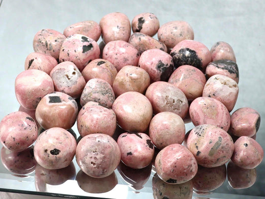 Rhodonite Tumbled Stones -  Heart Chakra Healing Crystal - Peruvian Rhodonite