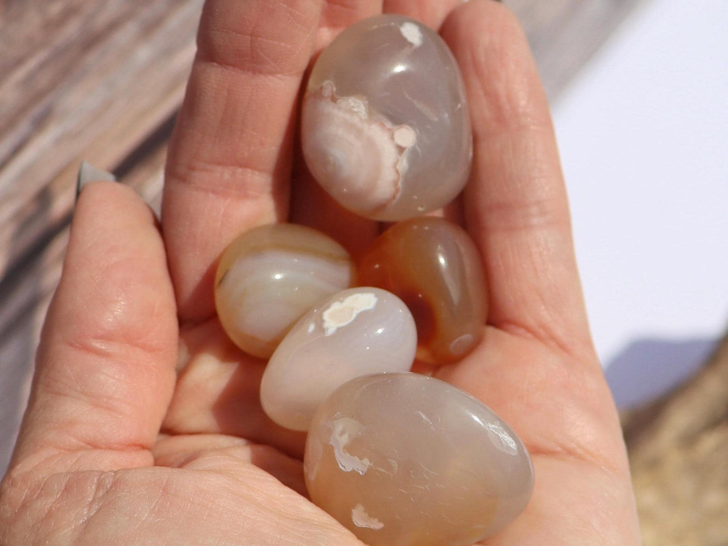 Flower Agate Tumbled Stones