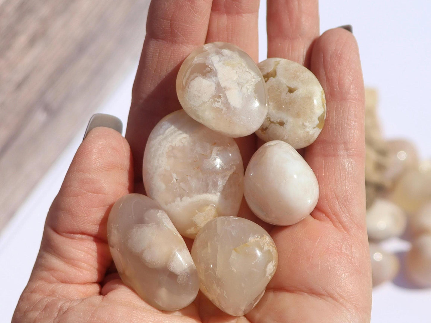 Flower Agate Tumbled Stones