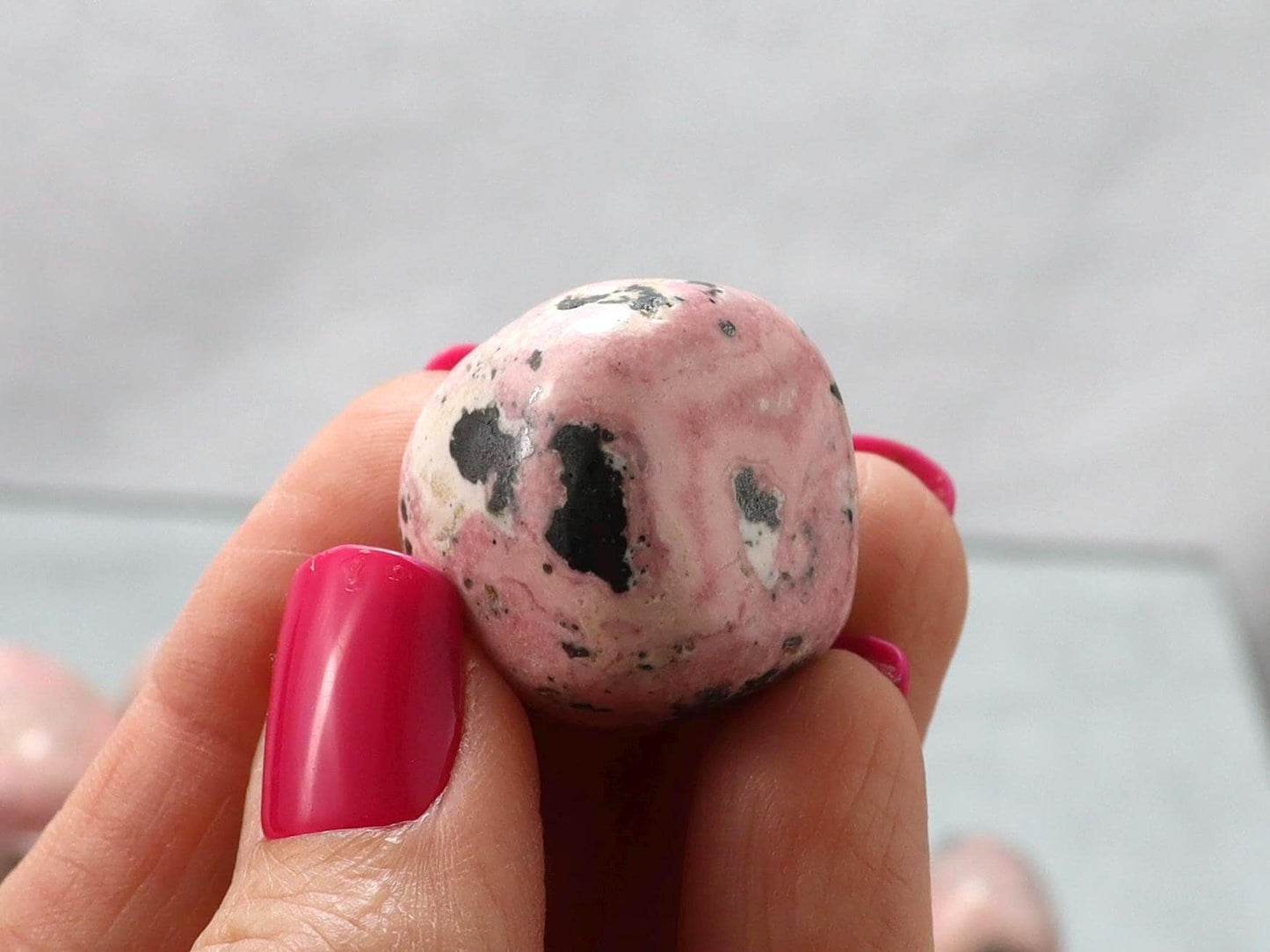 Rhodonite Tumbled Stones -  Heart Chakra Healing Crystal - Peruvian Rhodonite