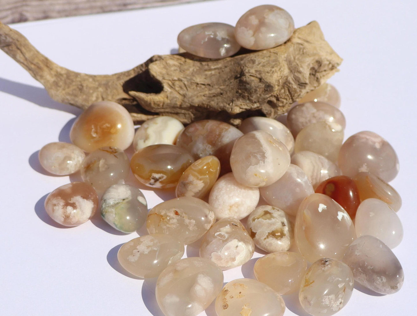 Flower Agate Tumbled Stones