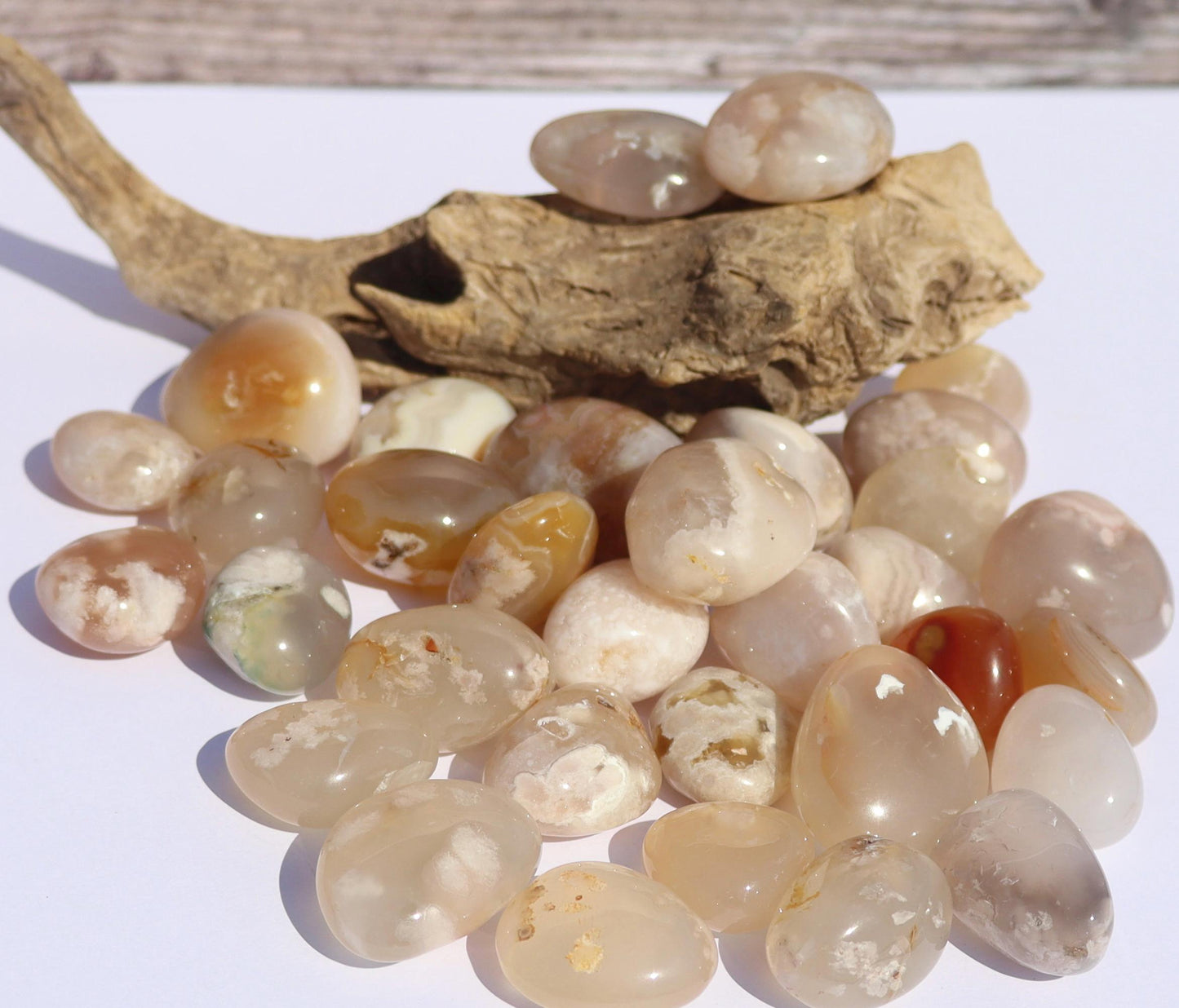 Flower Agate Tumbled Stones