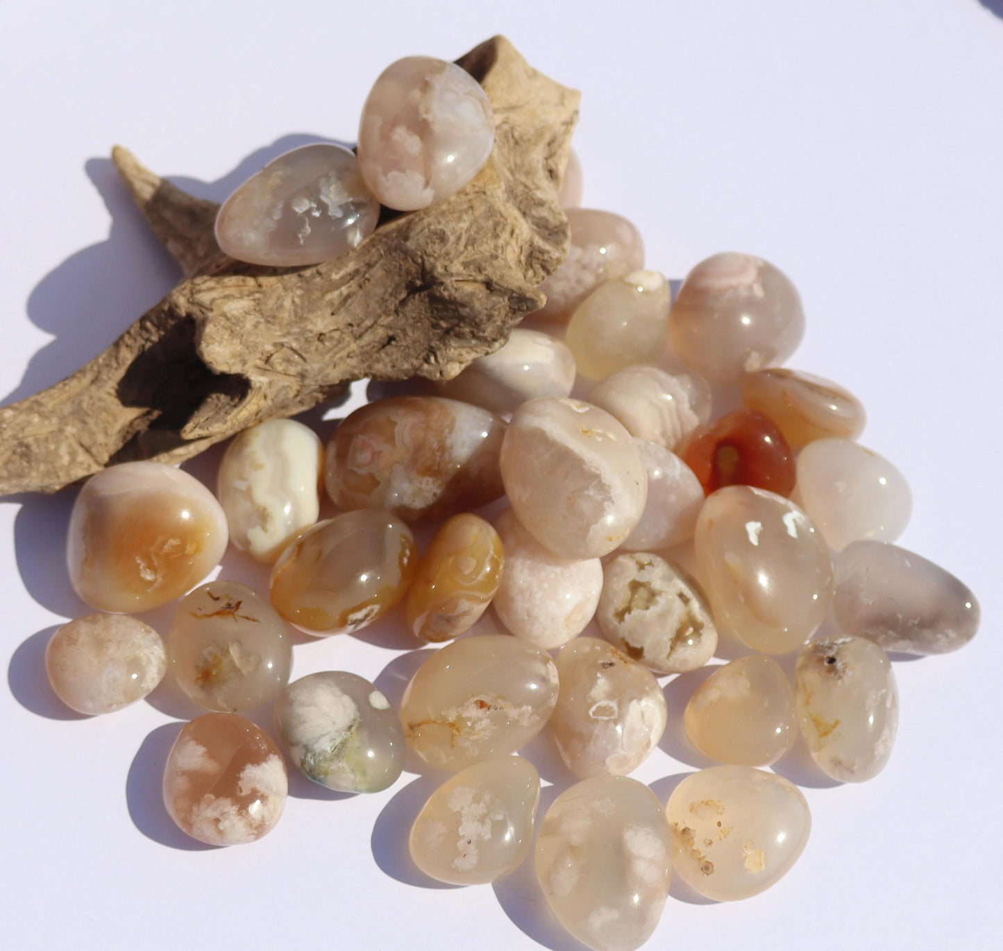 Flower Agate Tumbled Stones