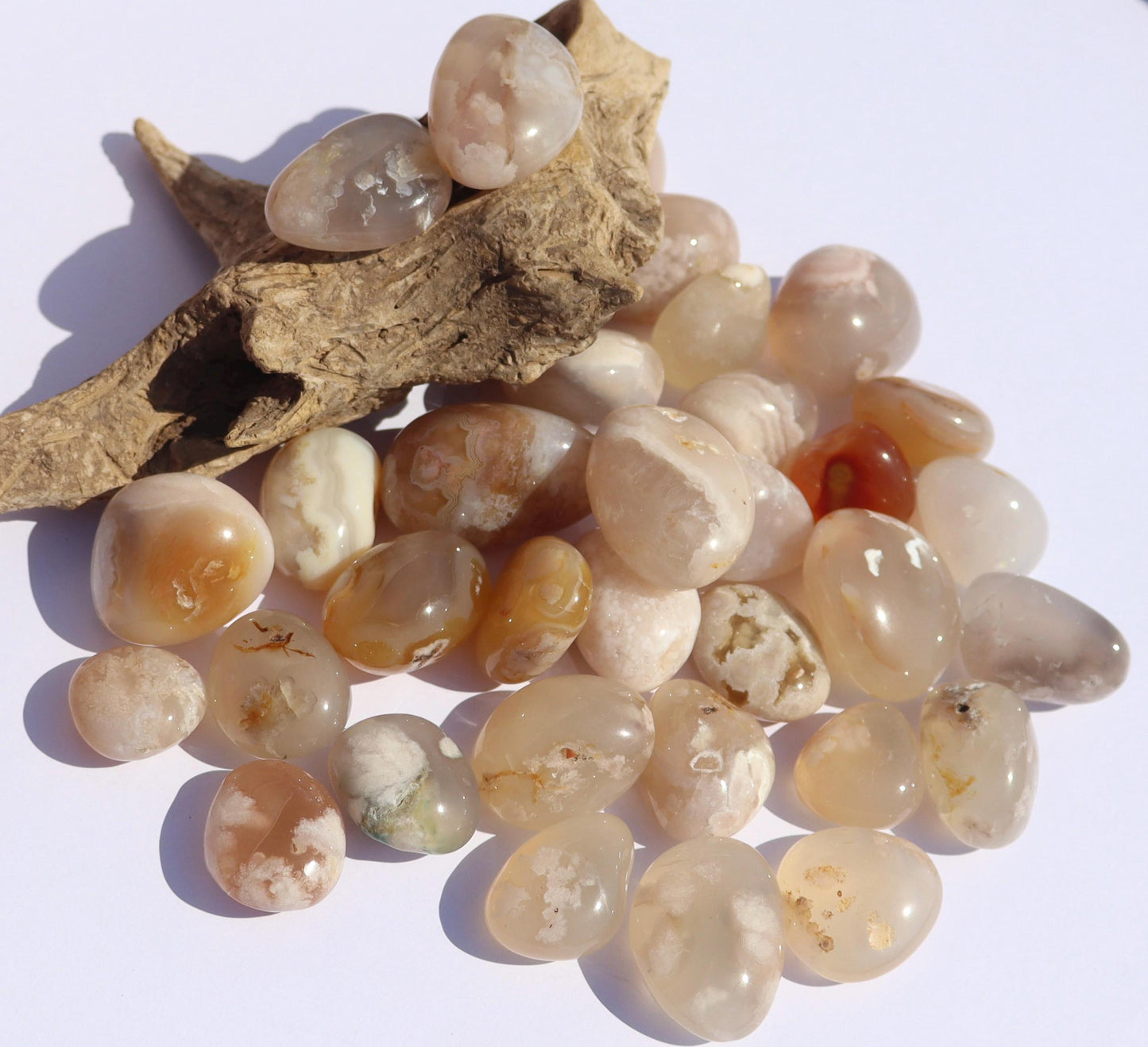 Flower Agate Tumbled Stones