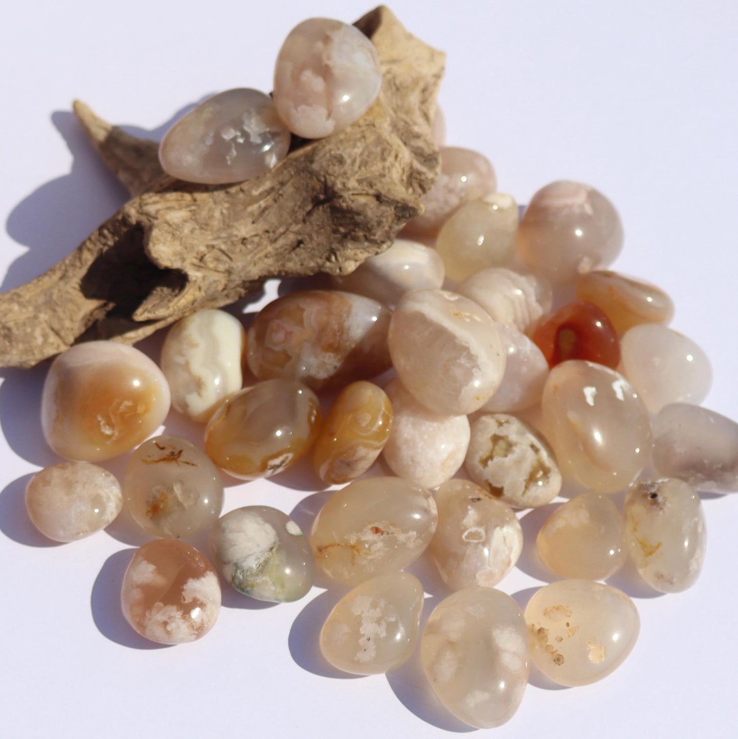 Flower Agate Tumbled Stones