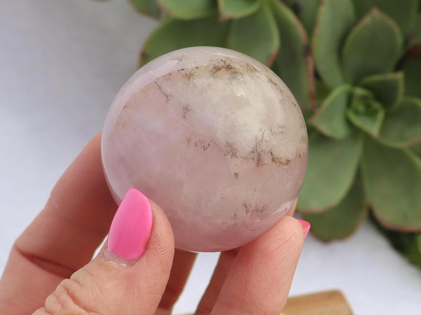 Purple Dendritic Fluorite Sphere: Polished Crystal Ball for Reiki