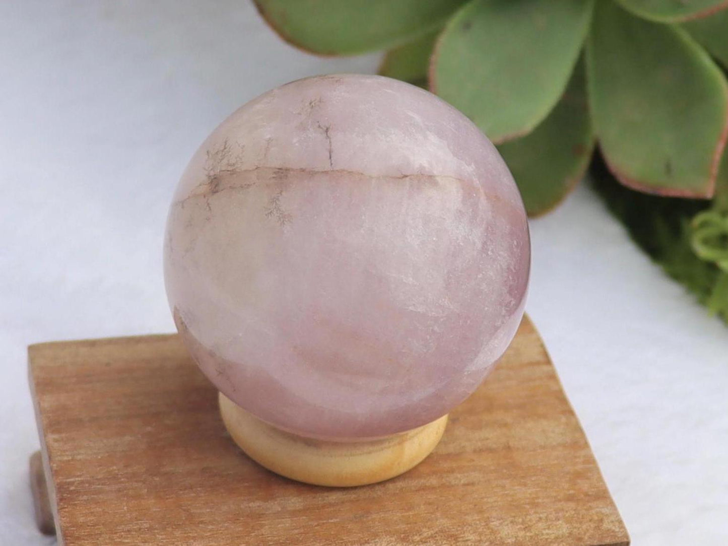 Purple Dendritic Fluorite Sphere: Polished Crystal Ball for Reiki