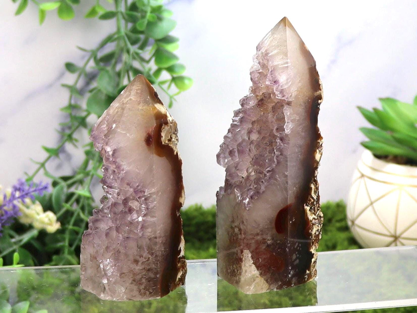 Druzy Amethyst Agate Tower