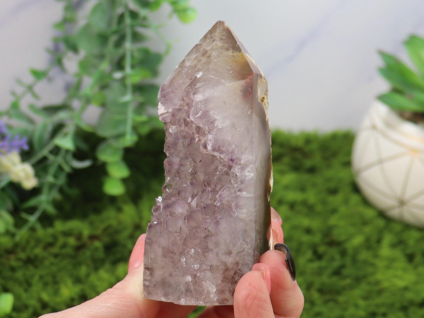 Druzy Amethyst Agate Tower