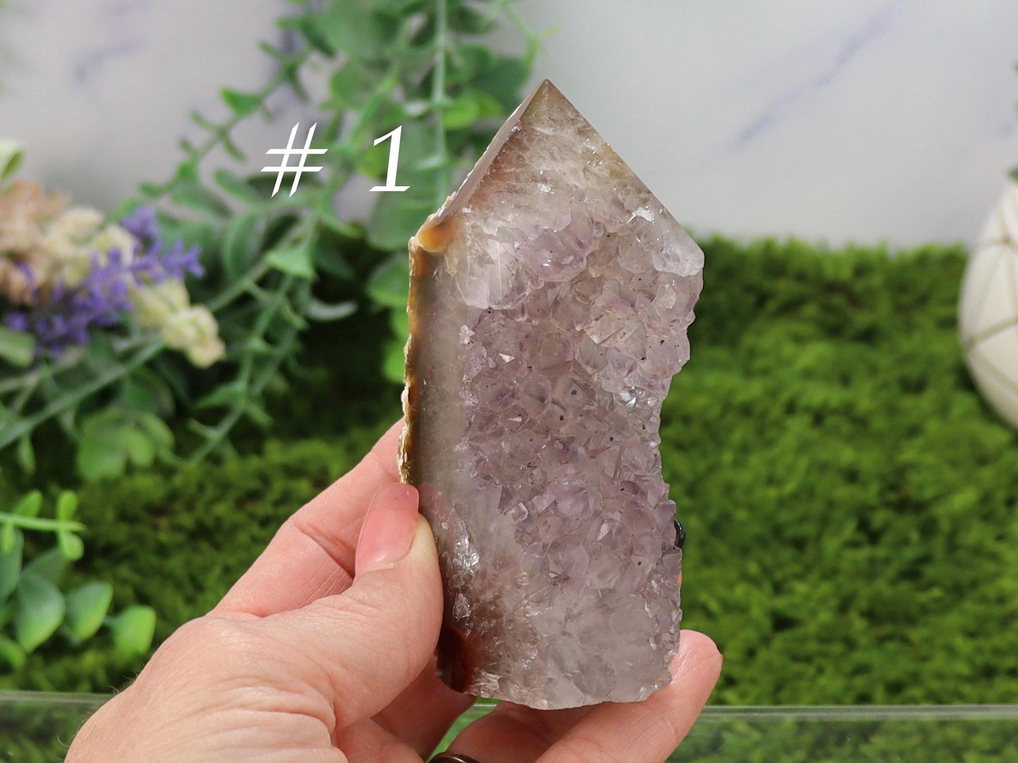 Druzy Amethyst Agate Tower
