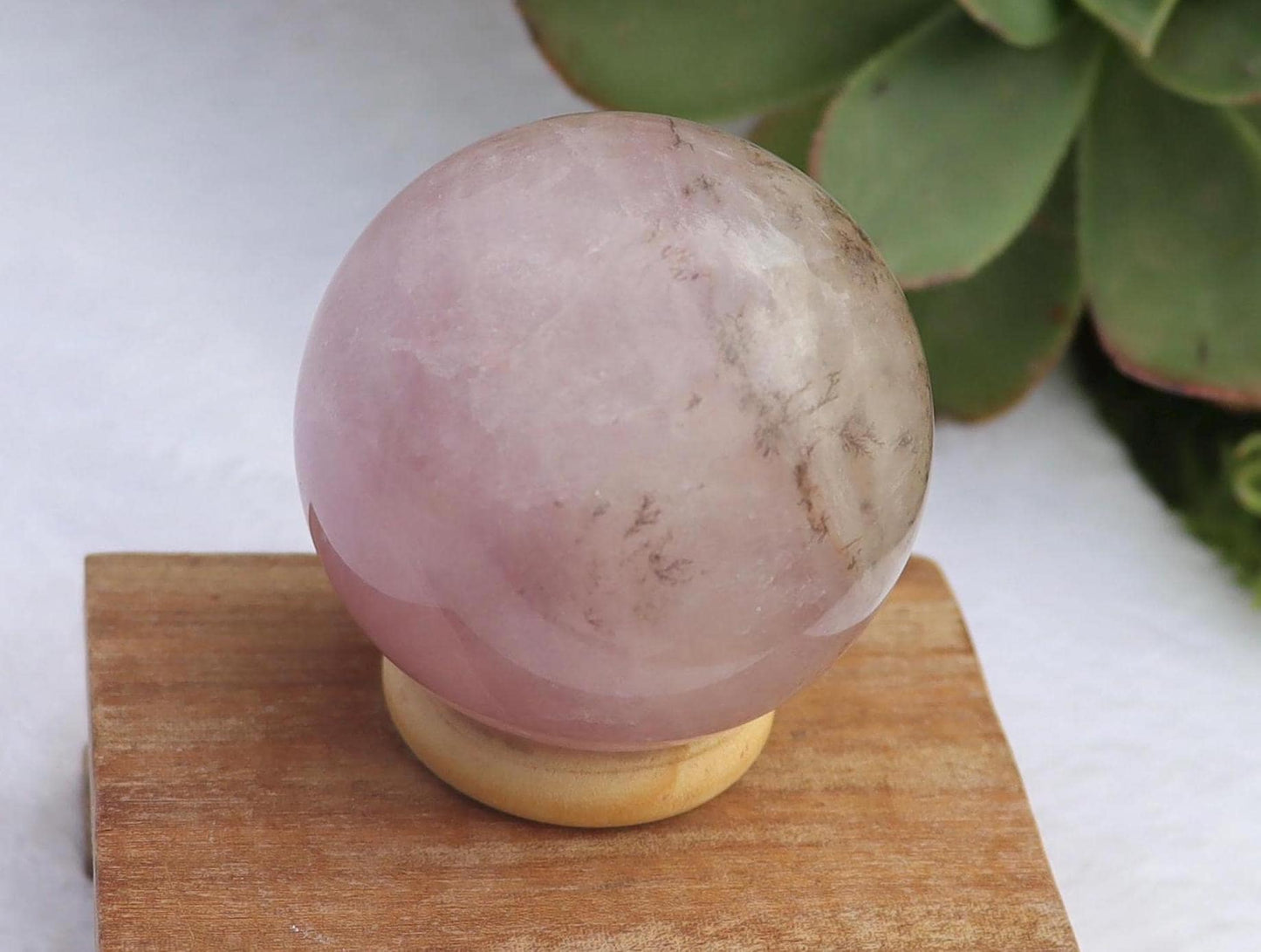 Purple Dendritic Fluorite Sphere: Polished Crystal Ball for Reiki