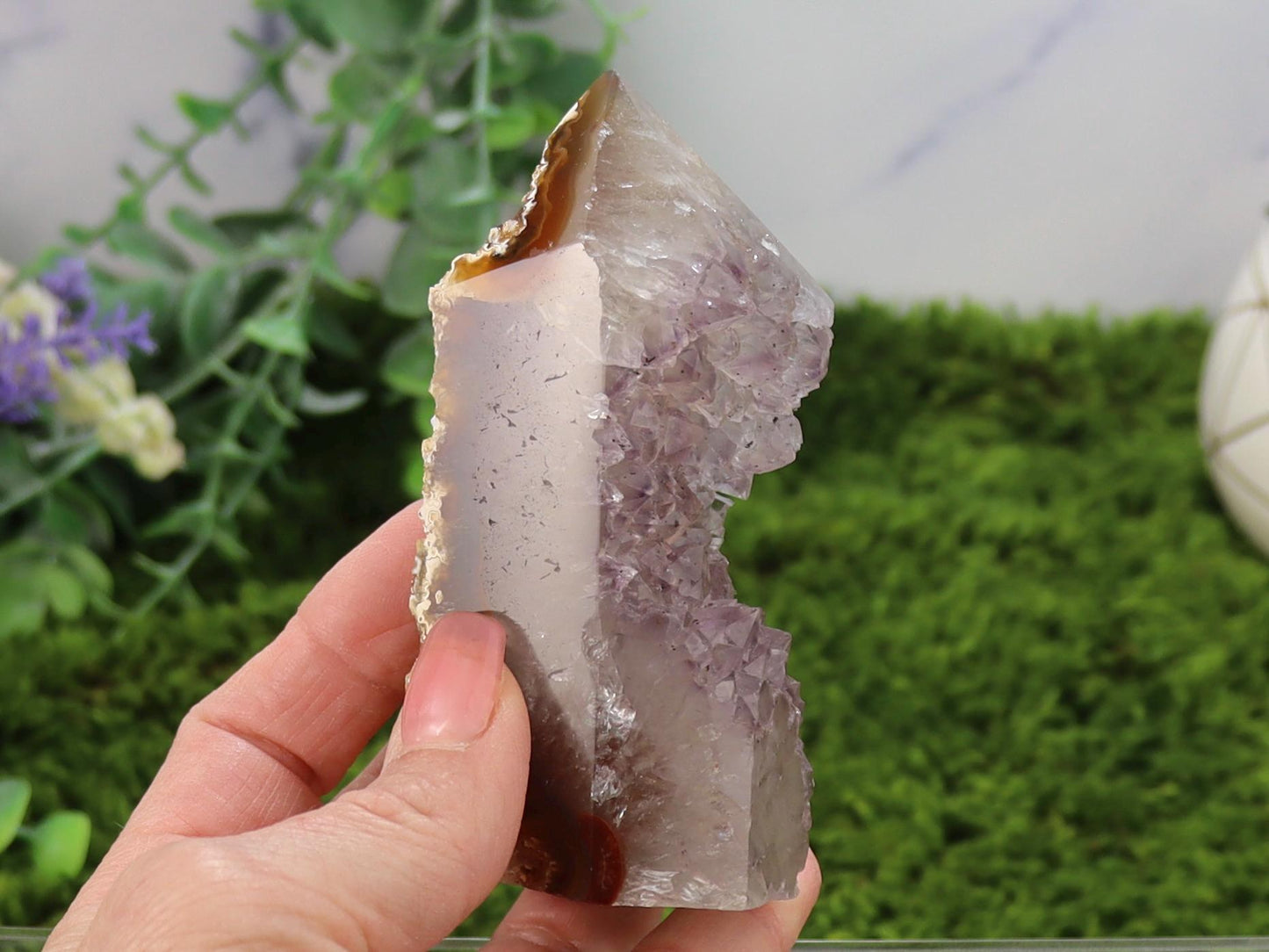 Druzy Amethyst Agate Tower