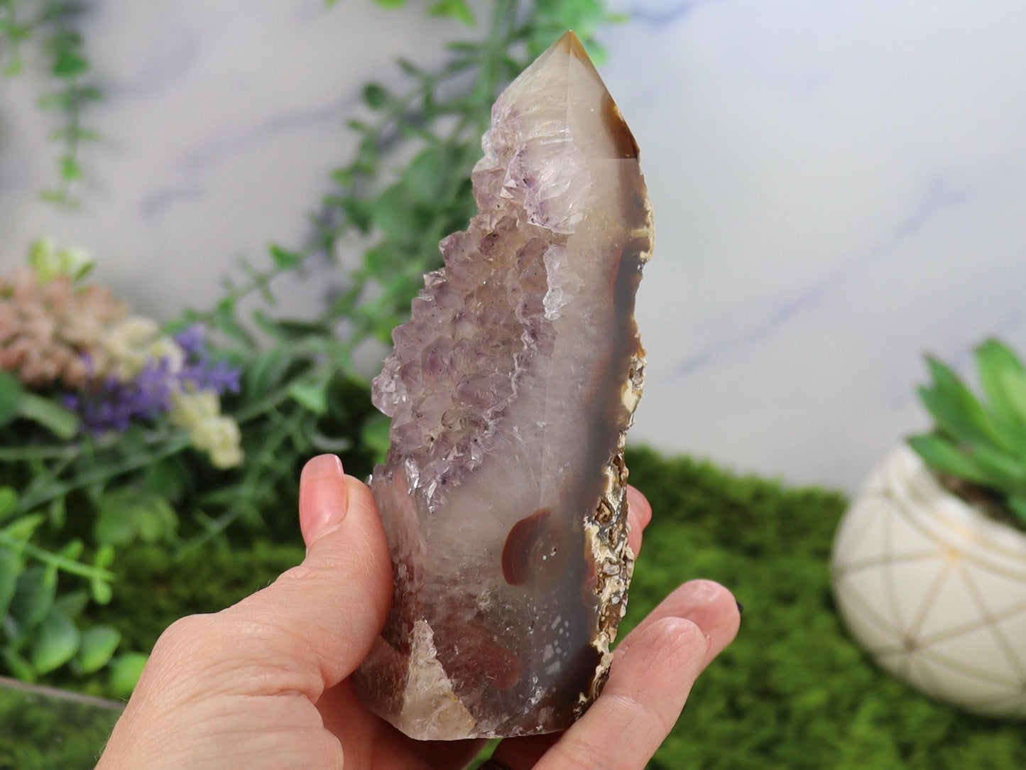 Druzy Amethyst Agate Tower
