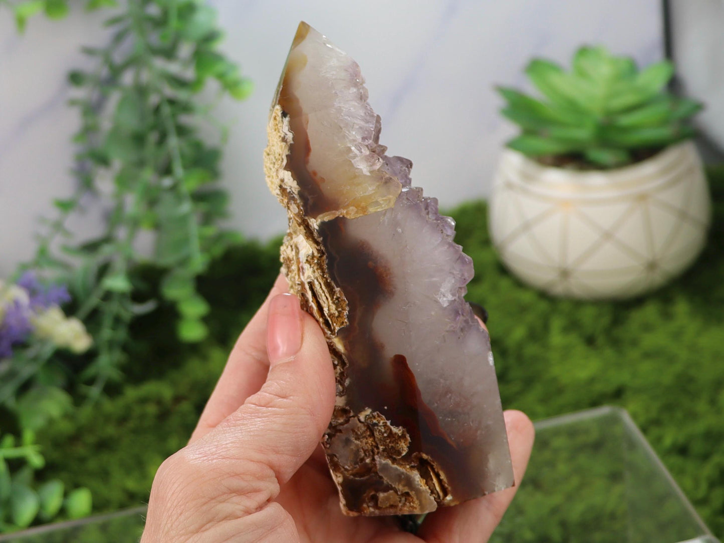 Druzy Amethyst Agate Tower
