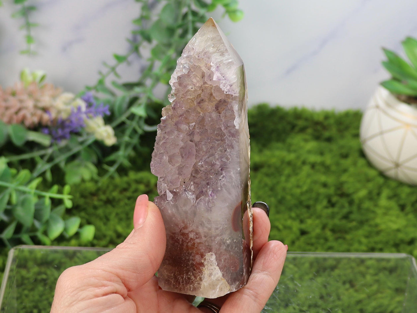 Druzy Amethyst Agate Tower