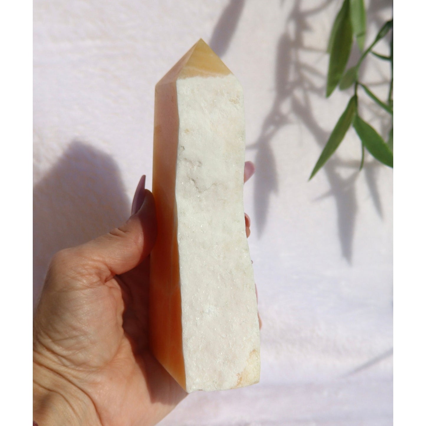 Orange Calcite Raw Edge Obelisk