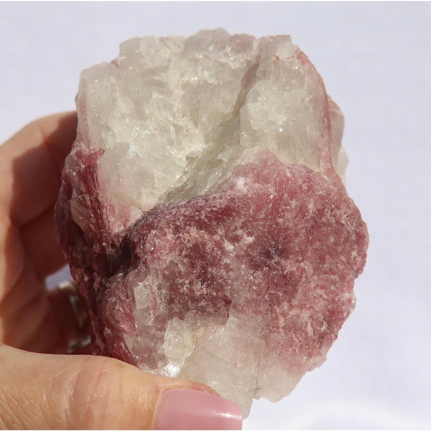 Natural Pink Rubellite Tourmaline in Matrix, Heart chakra