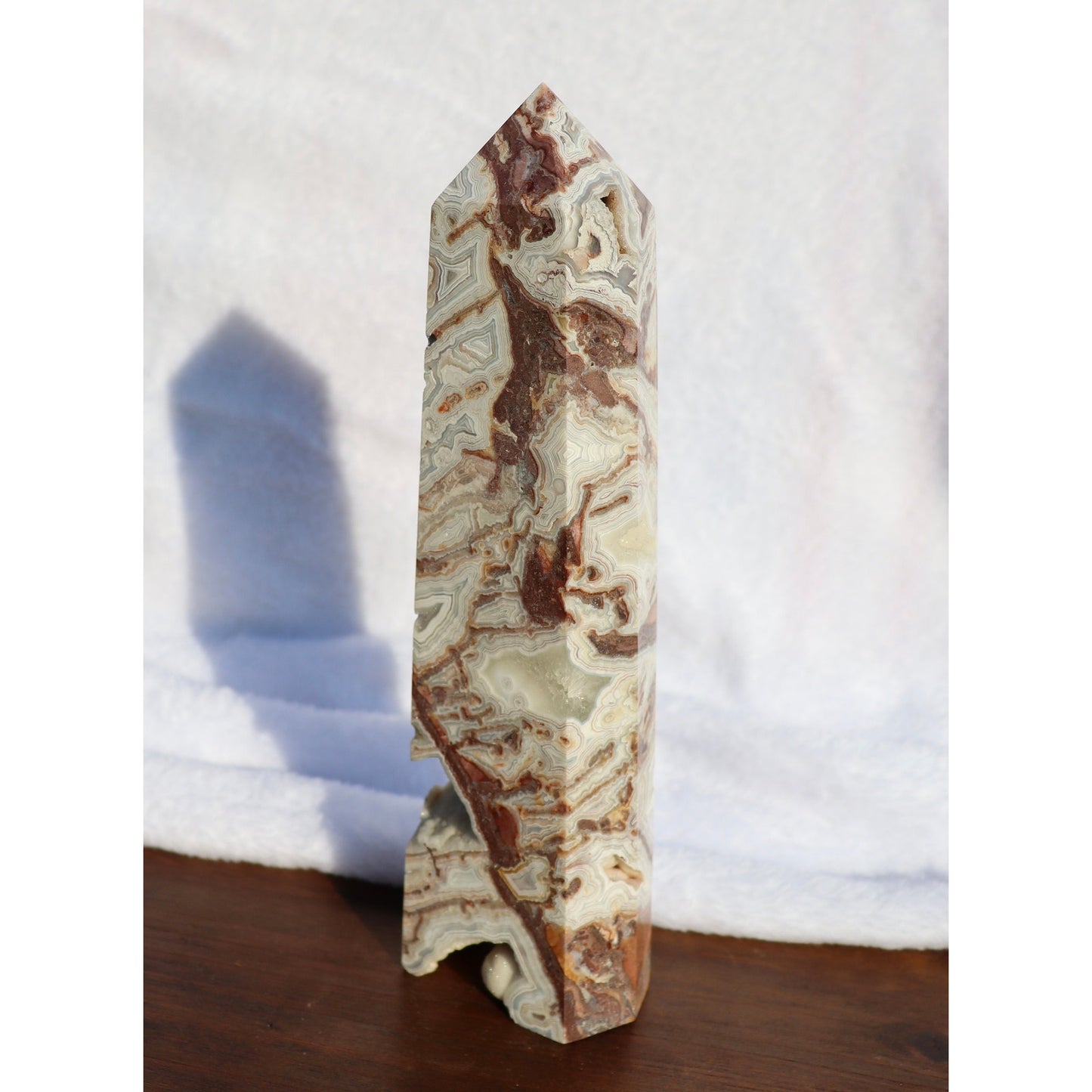 Druzy Mexican Crazy Lace Agate Obelisk