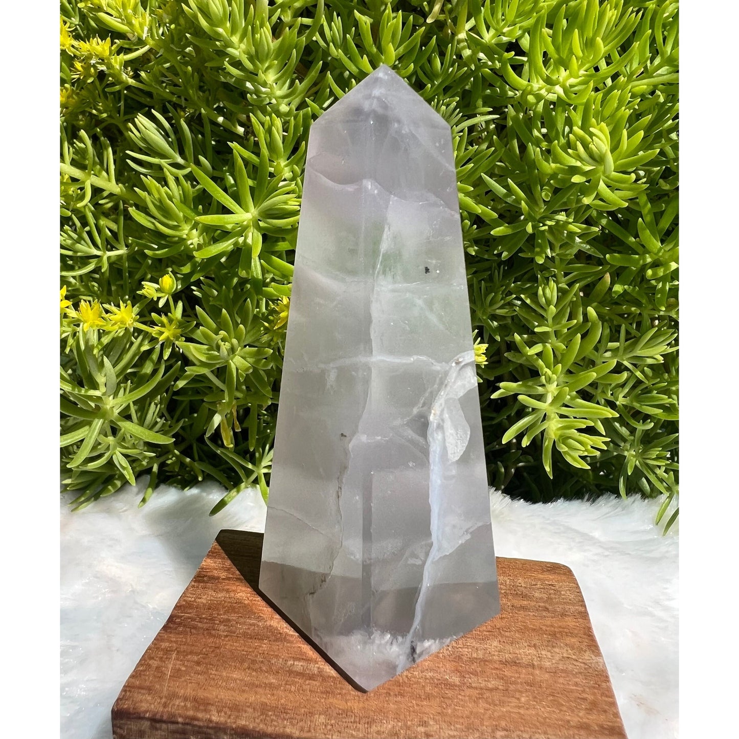 Lavender Fluorite Point - Polished Lavender Fluorite Crystal Point - Yttrium Fluorite - Standing Crystal Point - Genuine Lavender Fluorite