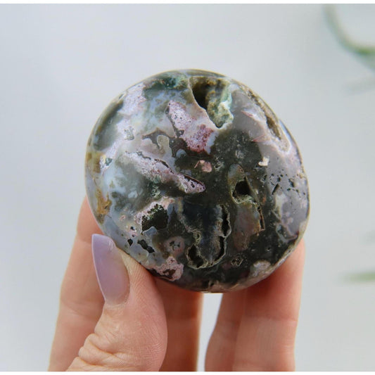 Cosmic Ocean Jasper Crystal Palm Stone