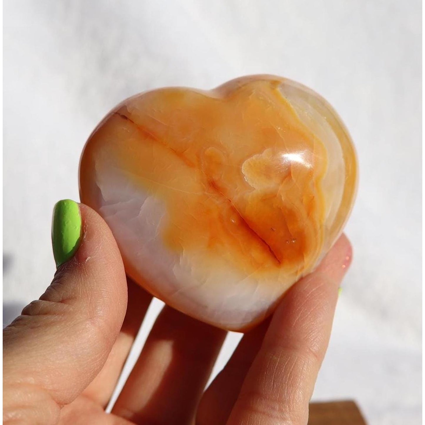 Carnelian Crystal Heart Carving from Madagascar