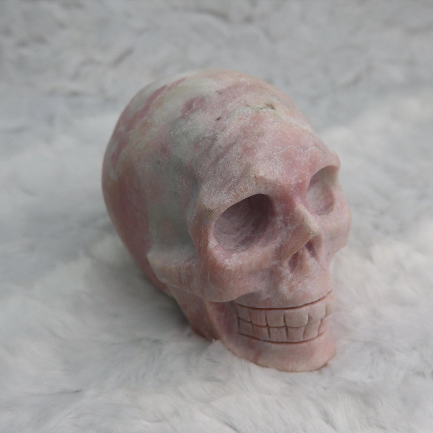 Pink Opal Skull Carving