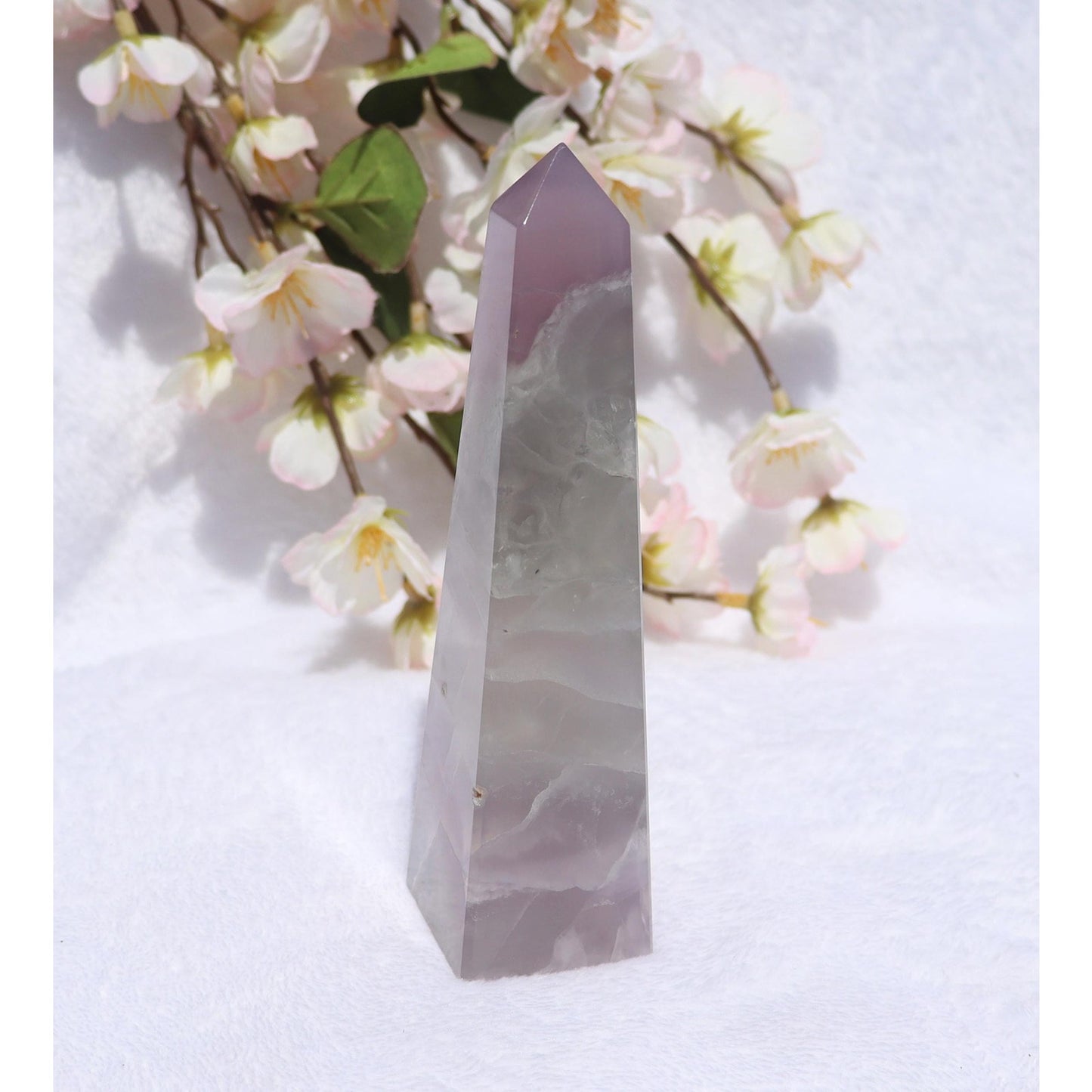 Lavender Fluorite Obelisk - Yttrium Fluorite