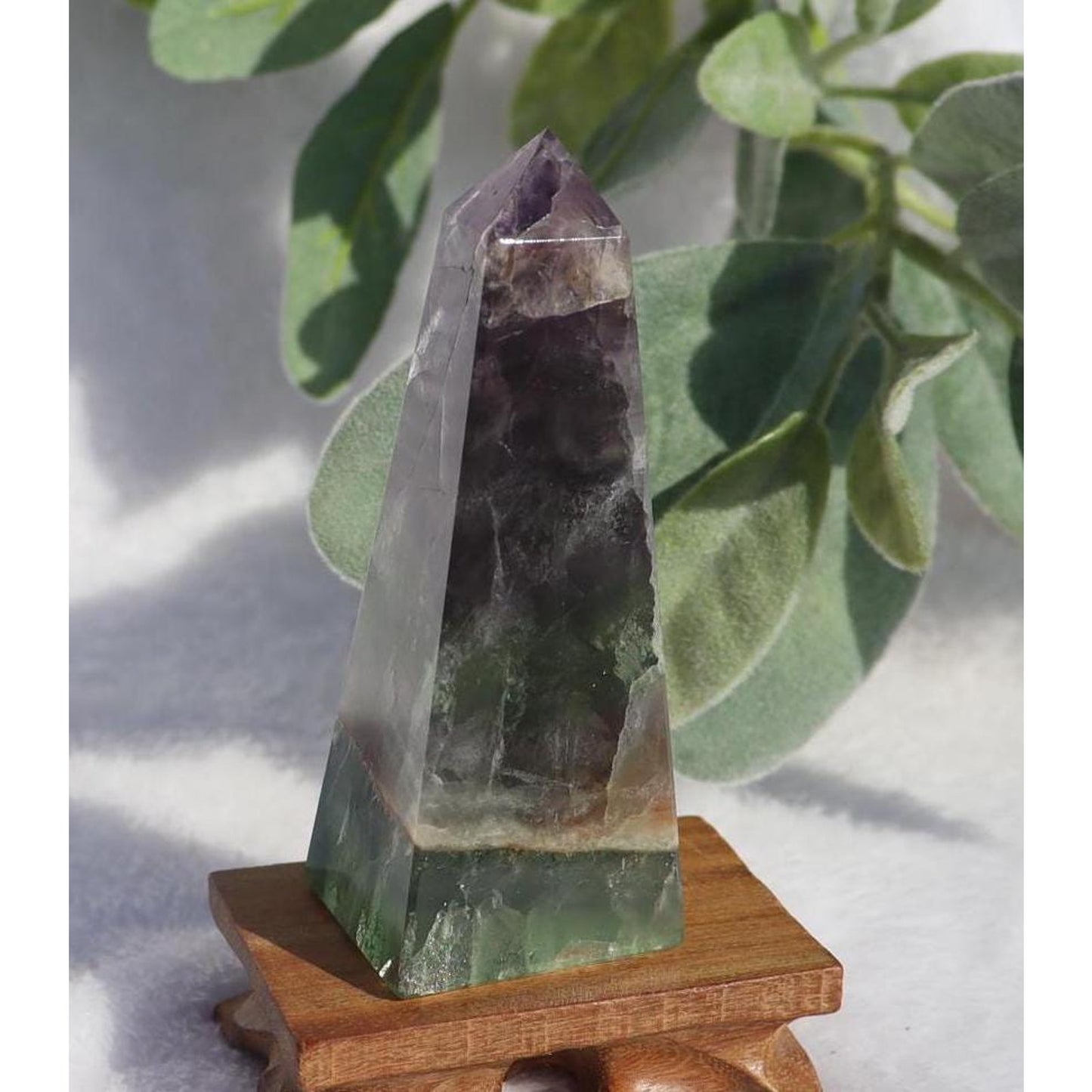 Green and Purple Fluorite Obelisk