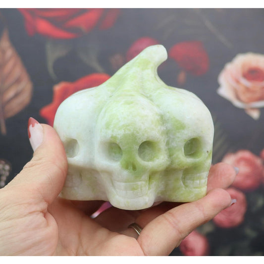 Lemon Jade Skull Pumpkin Carving