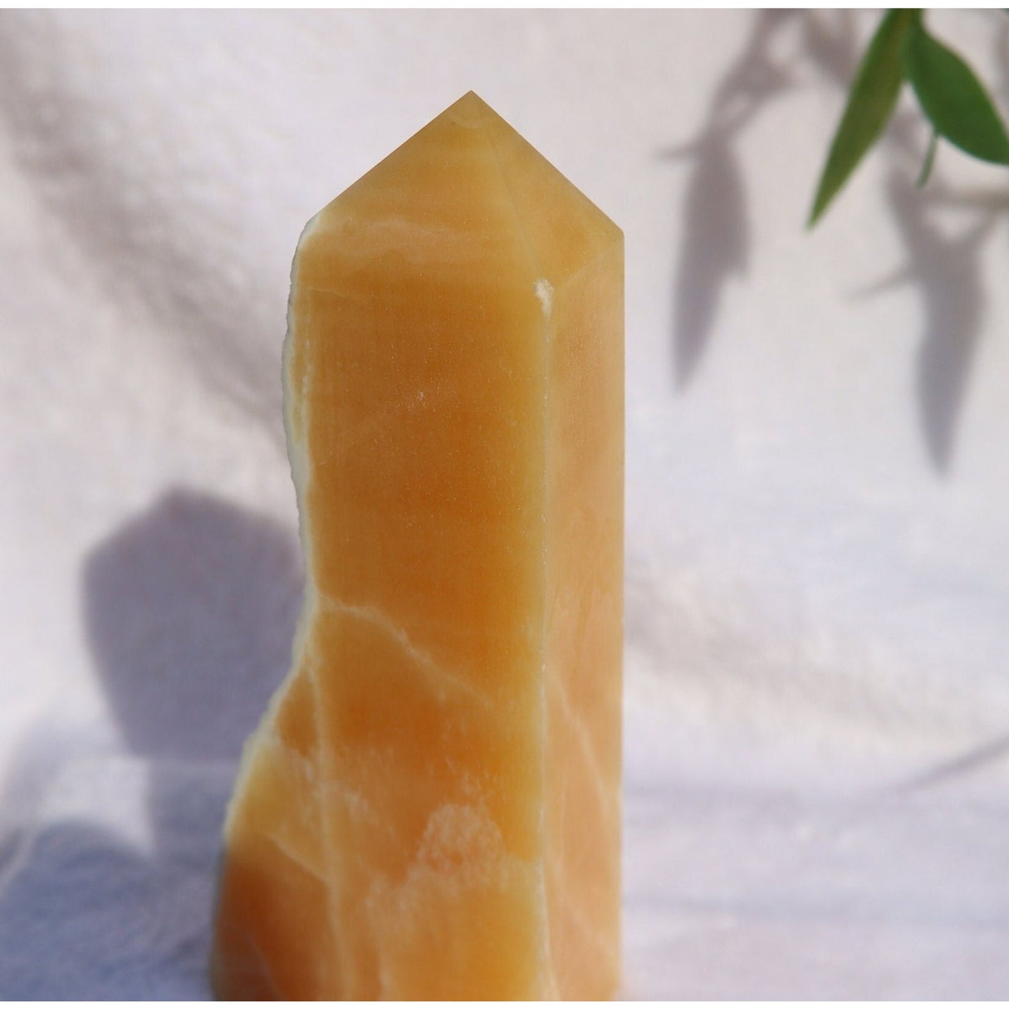 Orange Calcite Raw Edge Obelisk