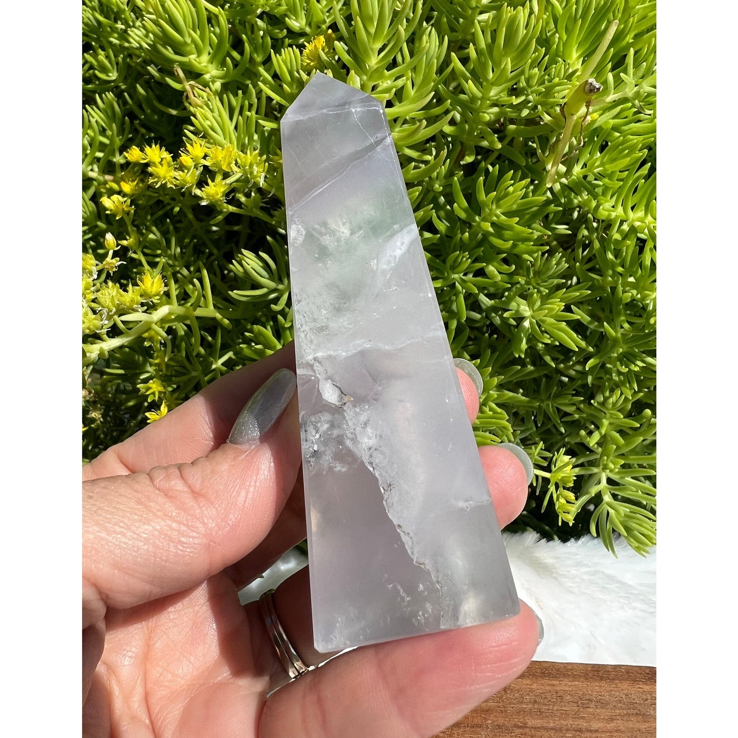 Lavender Fluorite Point - Polished Lavender Fluorite Crystal Point - Yttrium Fluorite - Standing Crystal Point - Genuine Lavender Fluorite