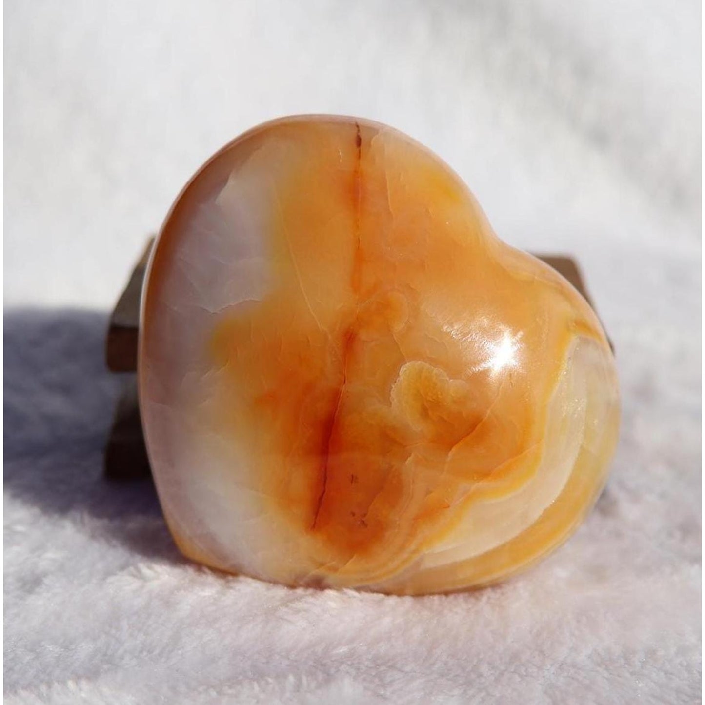 Carnelian Crystal Heart Carving from Madagascar