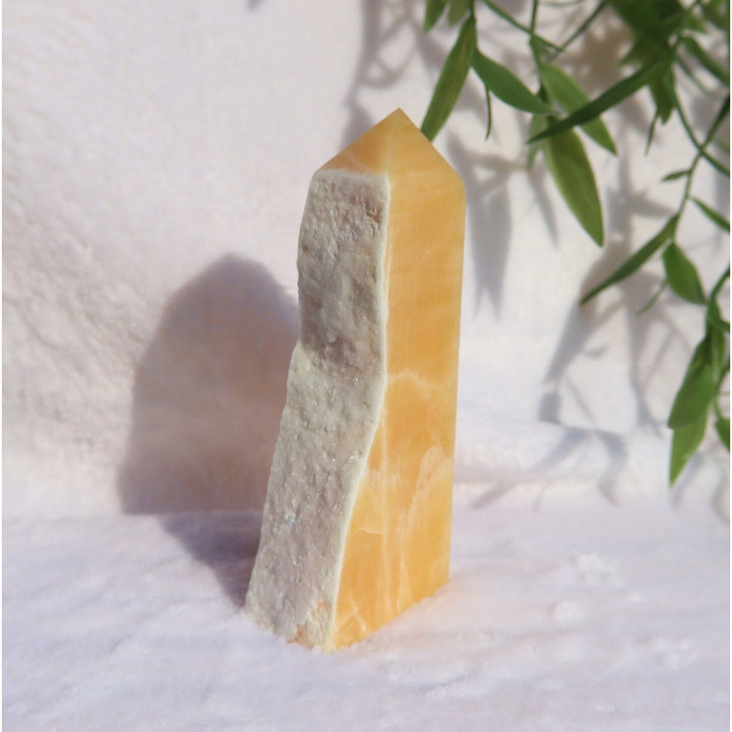 Orange Calcite Raw Edge Obelisk