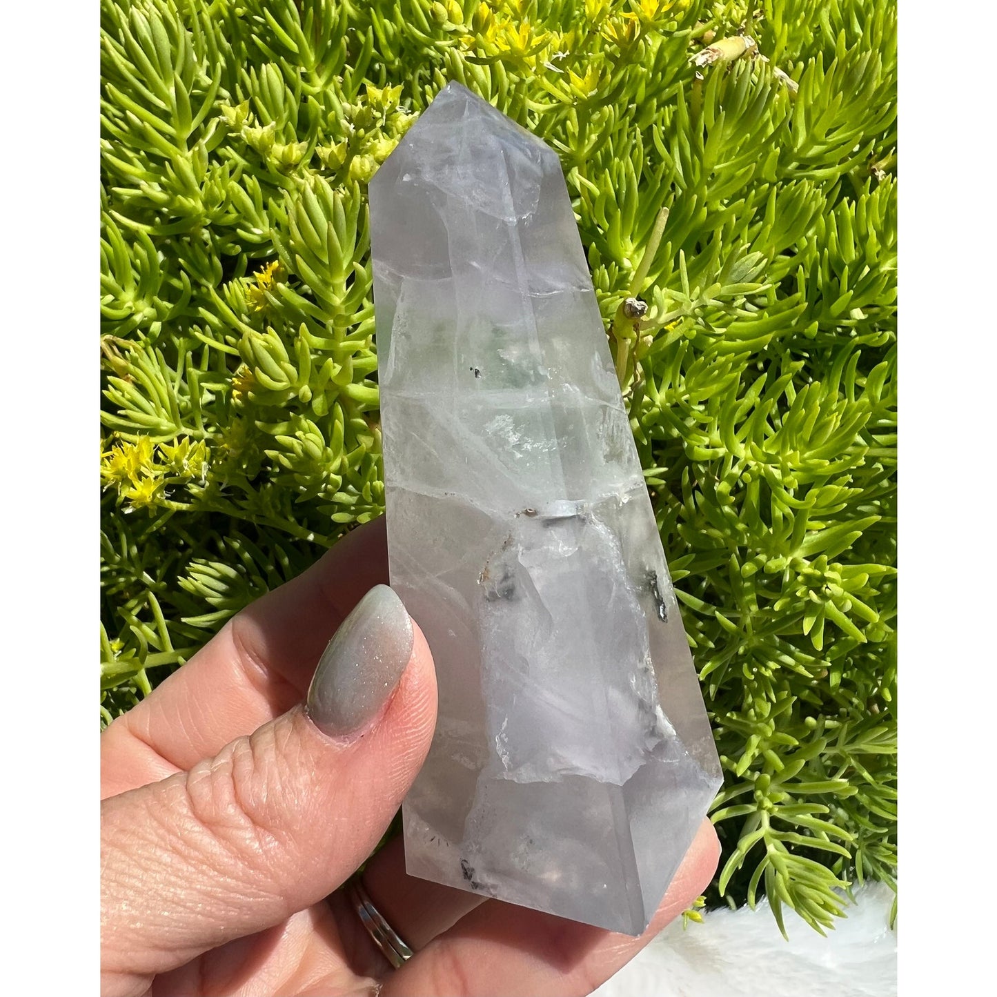 Lavender Fluorite Point - Polished Lavender Fluorite Crystal Point - Yttrium Fluorite - Standing Crystal Point - Genuine Lavender Fluorite