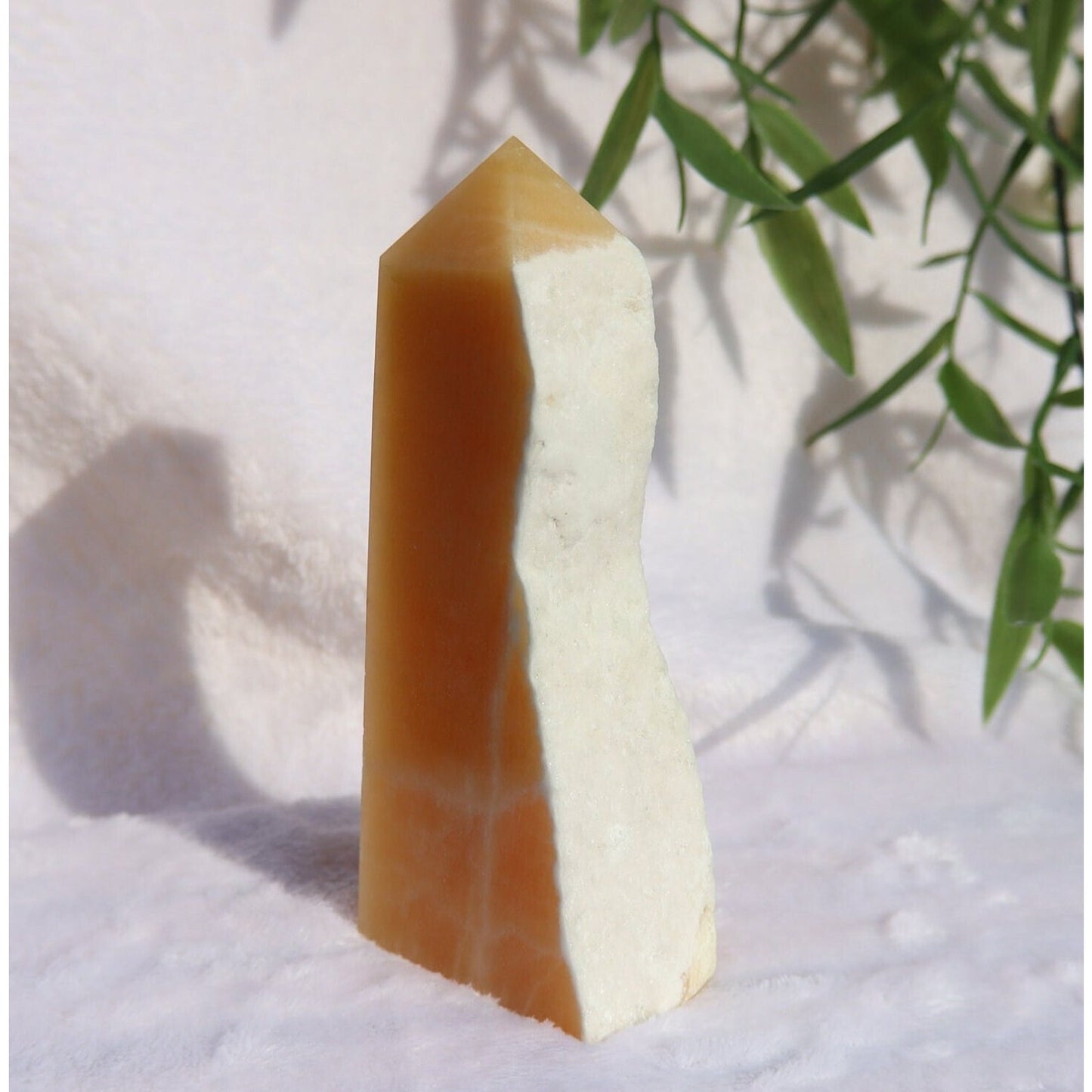 Orange Calcite Raw Edge Obelisk