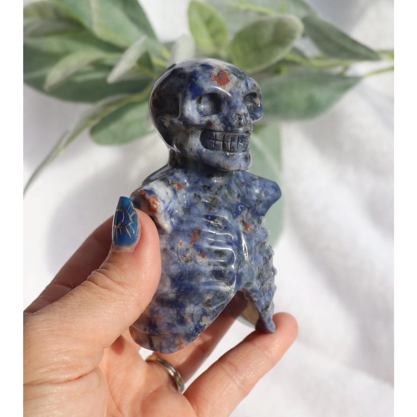 Sodalite Skeleton Carving