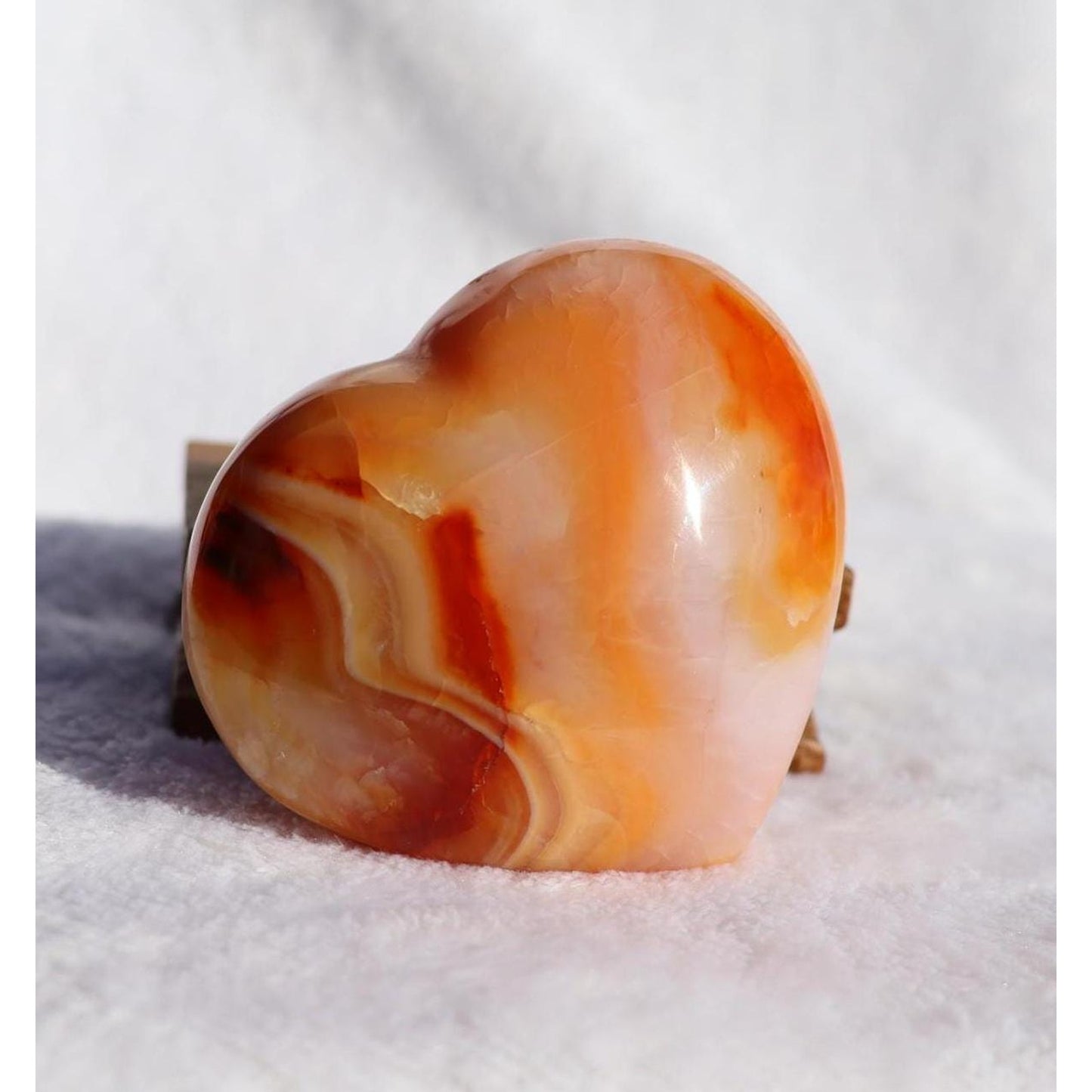 Carnelian Crystal Heart Carving from Madagascar