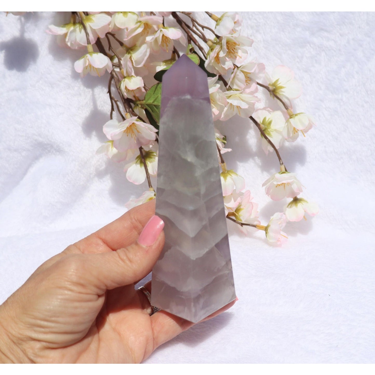 Lavender Fluorite Obelisk - Yttrium Fluorite