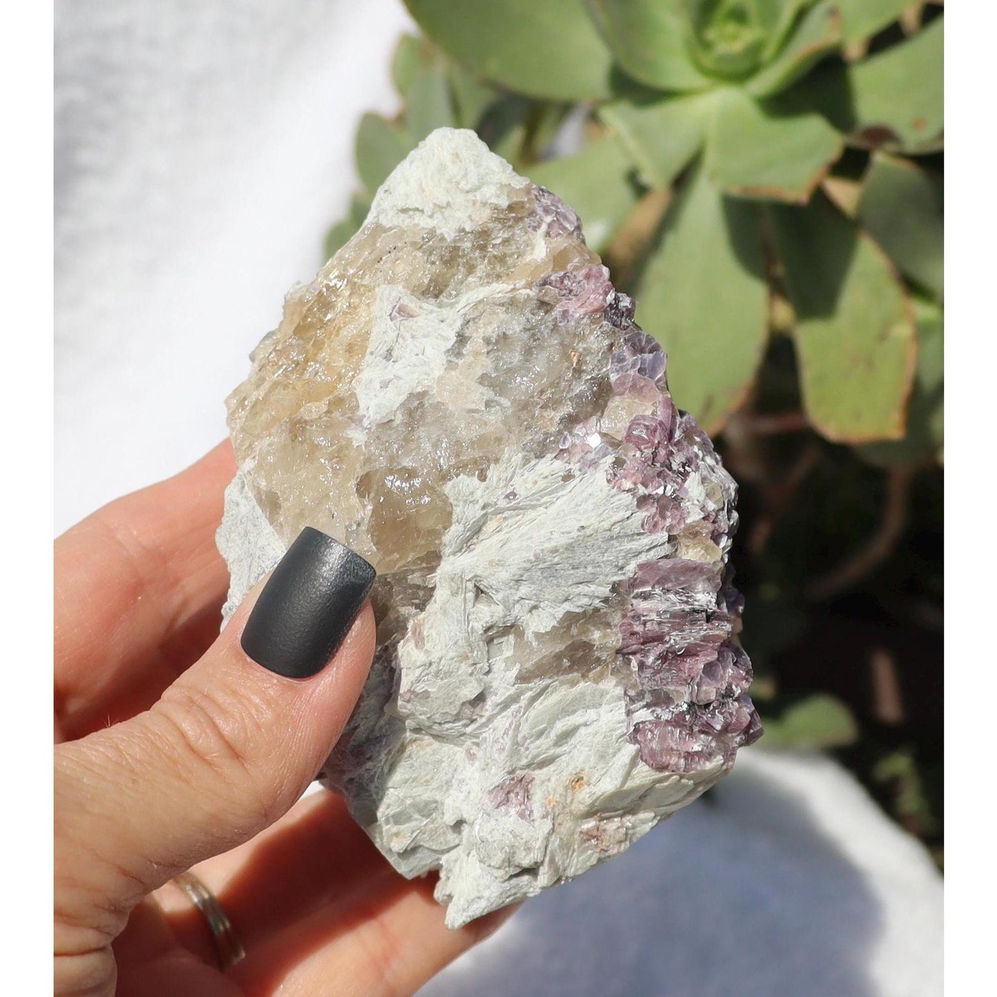 Purple Mica and Smoky Quartz in Matrix from Brazil