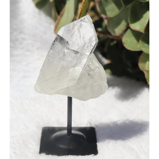 Clear Quartz Crystal Cluster on Stand