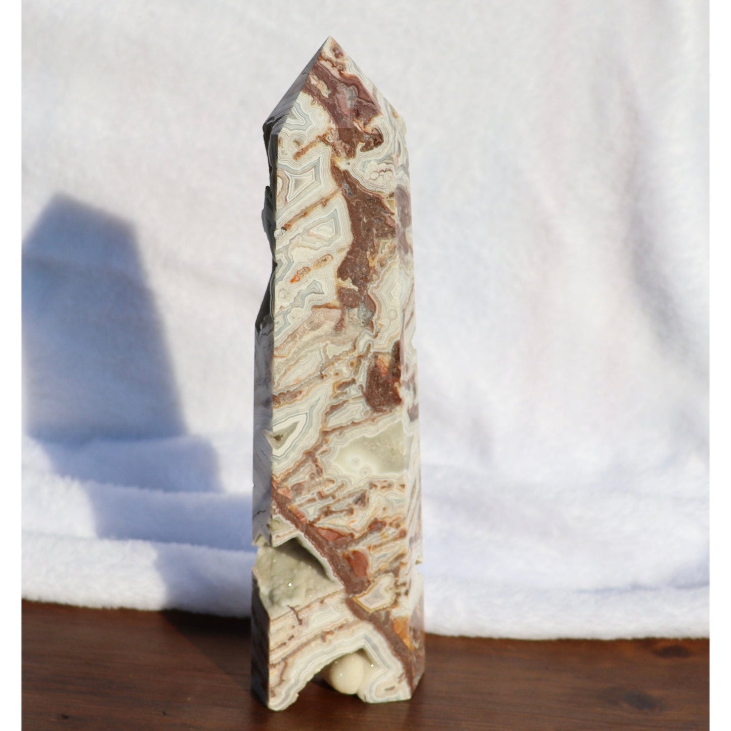 Druzy Mexican Crazy Lace Agate Obelisk