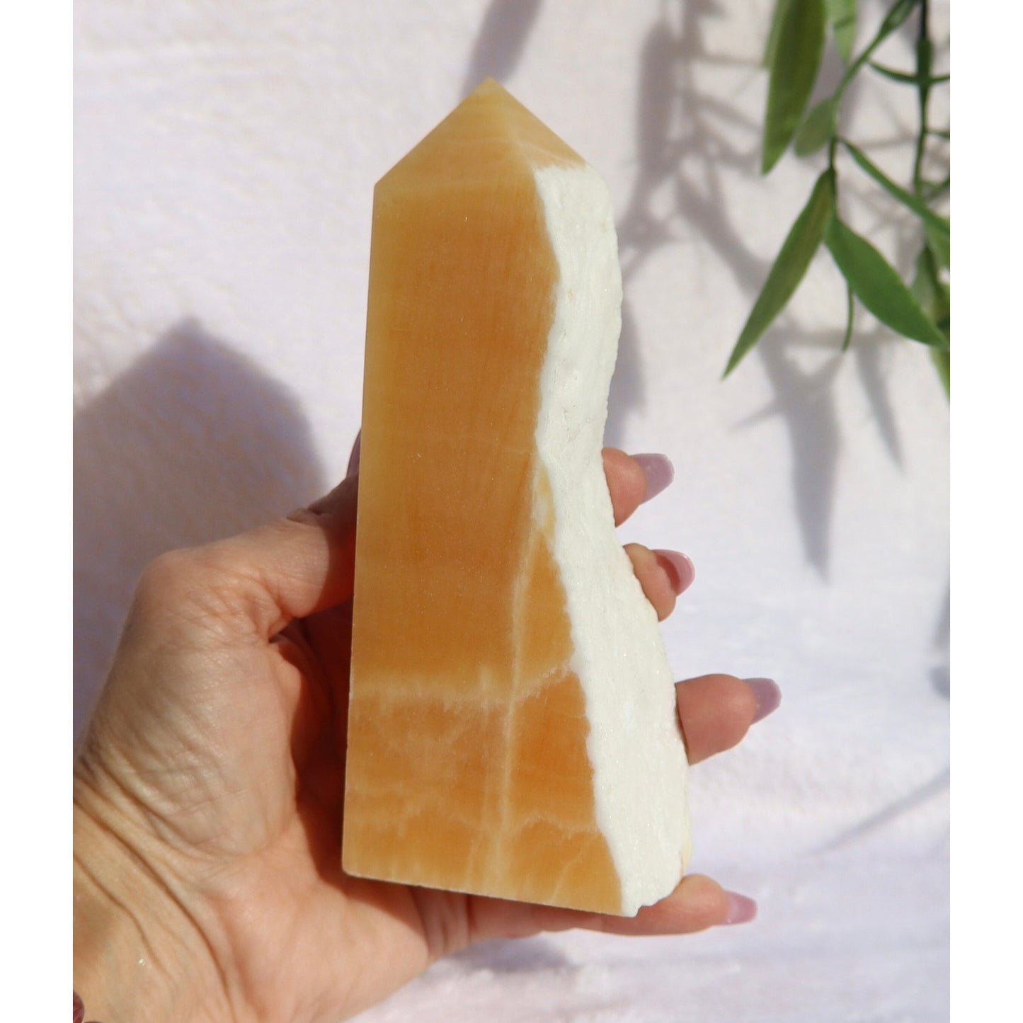 Orange Calcite Raw Edge Obelisk