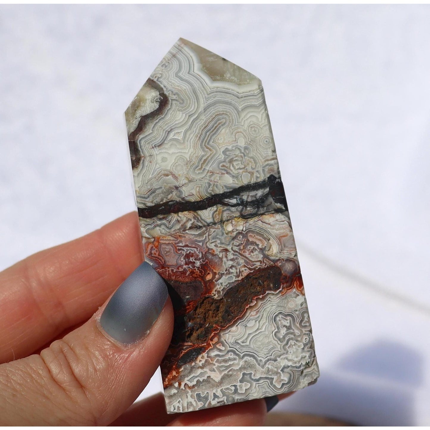 Mexican Crazy Lace Agate Obelisk