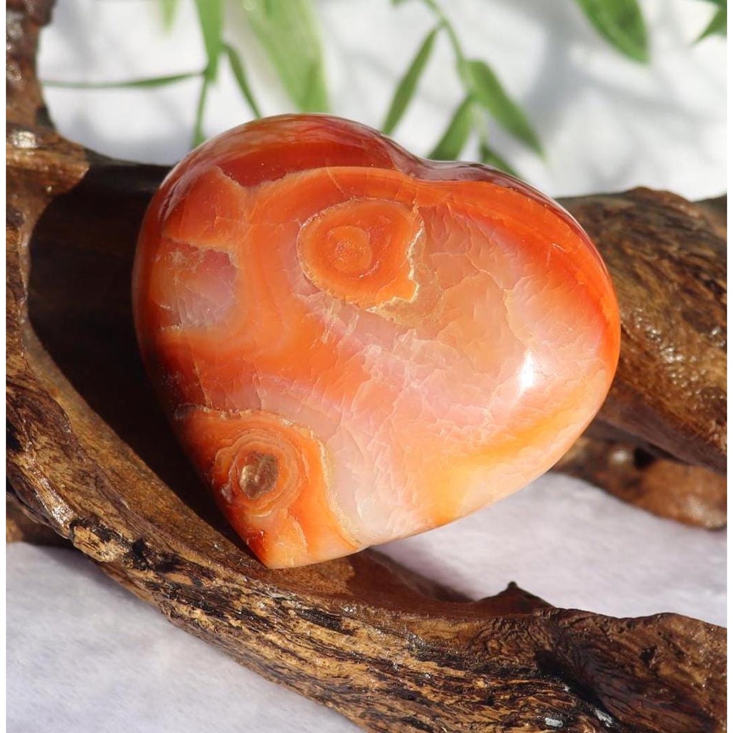 Carnelian Crystal Heart Carving from Madagascar