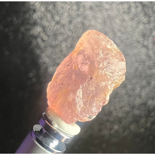 Raw Rose Quartz with Bismuthinite Inclusions